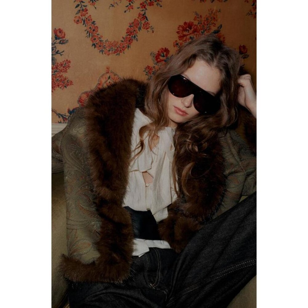 ZARA EMBROIDERED DOUBLE-FACED JACKET - Picture 6 of 10